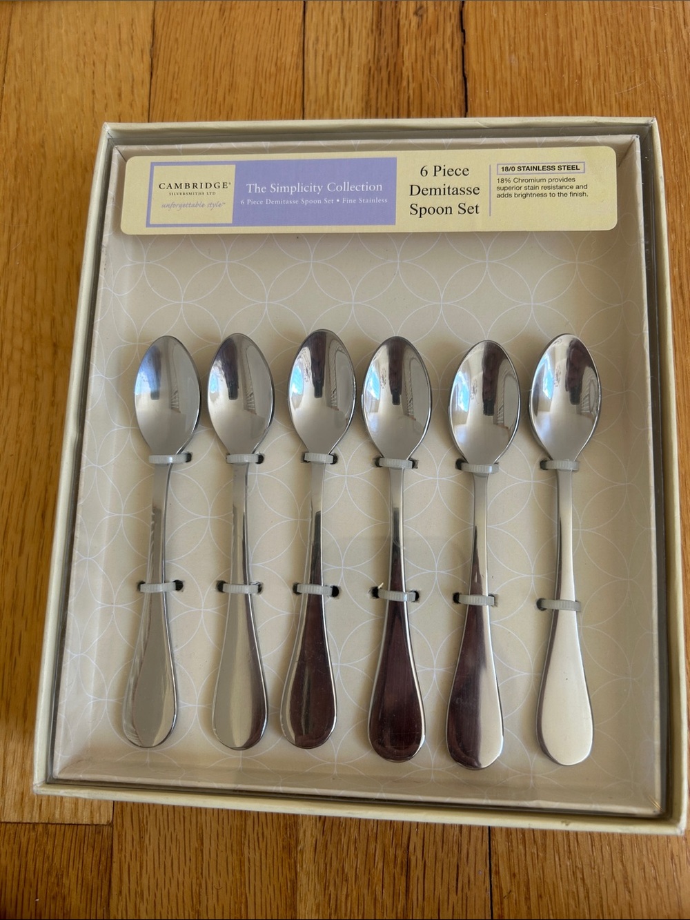 The Simplicity Collection 6-Piece Stainless Steel Demitasse Spoon Set